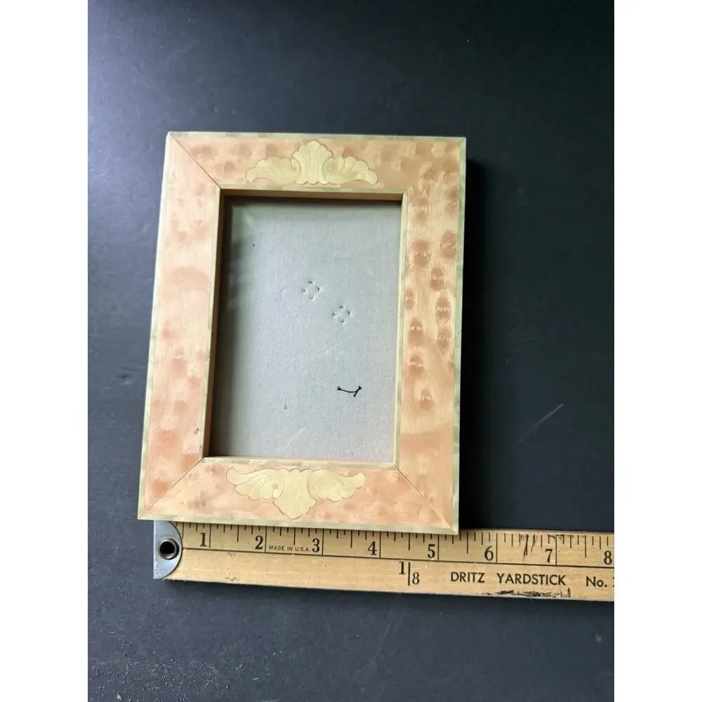 Handcrafted Silvestri Inlayed Wood Picture Frame Rectangle 5x7 Art Deco Modern